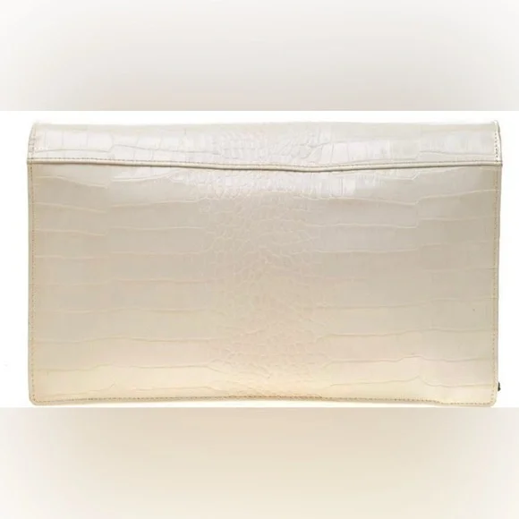 Marc by Marc Jacobs Cream Croc Embossed Leather Chain Shoulder Bag